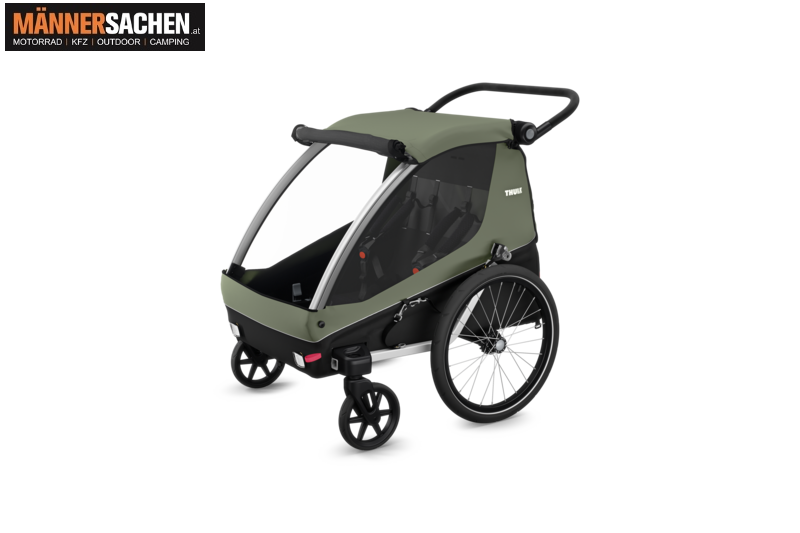 THULE Courier 2-sitziger Kinder- und Hundefahrradanhänger Vintage Grün