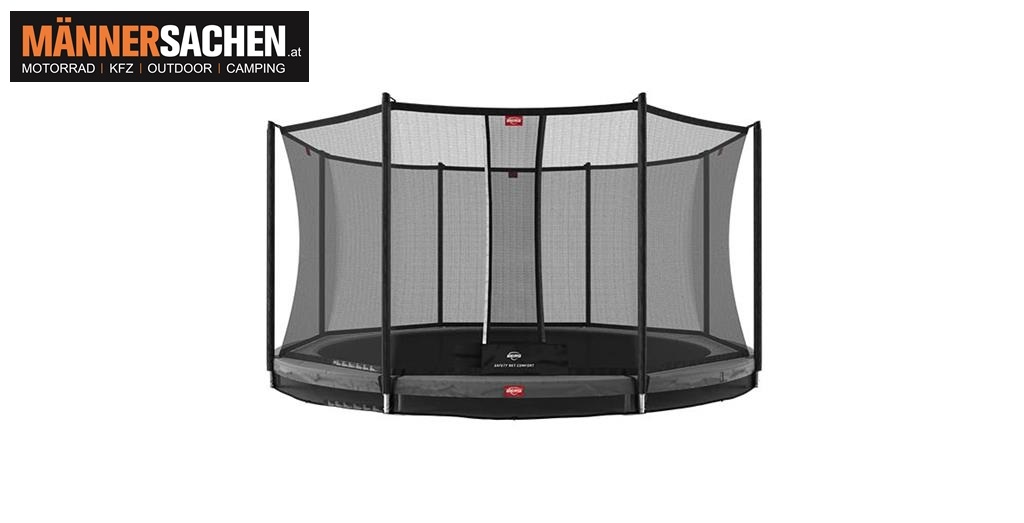 BERG TOYS Trampolin FAVORIT Inground 380 grau + Sicherheitsnetz Comfort 35.12.92.01