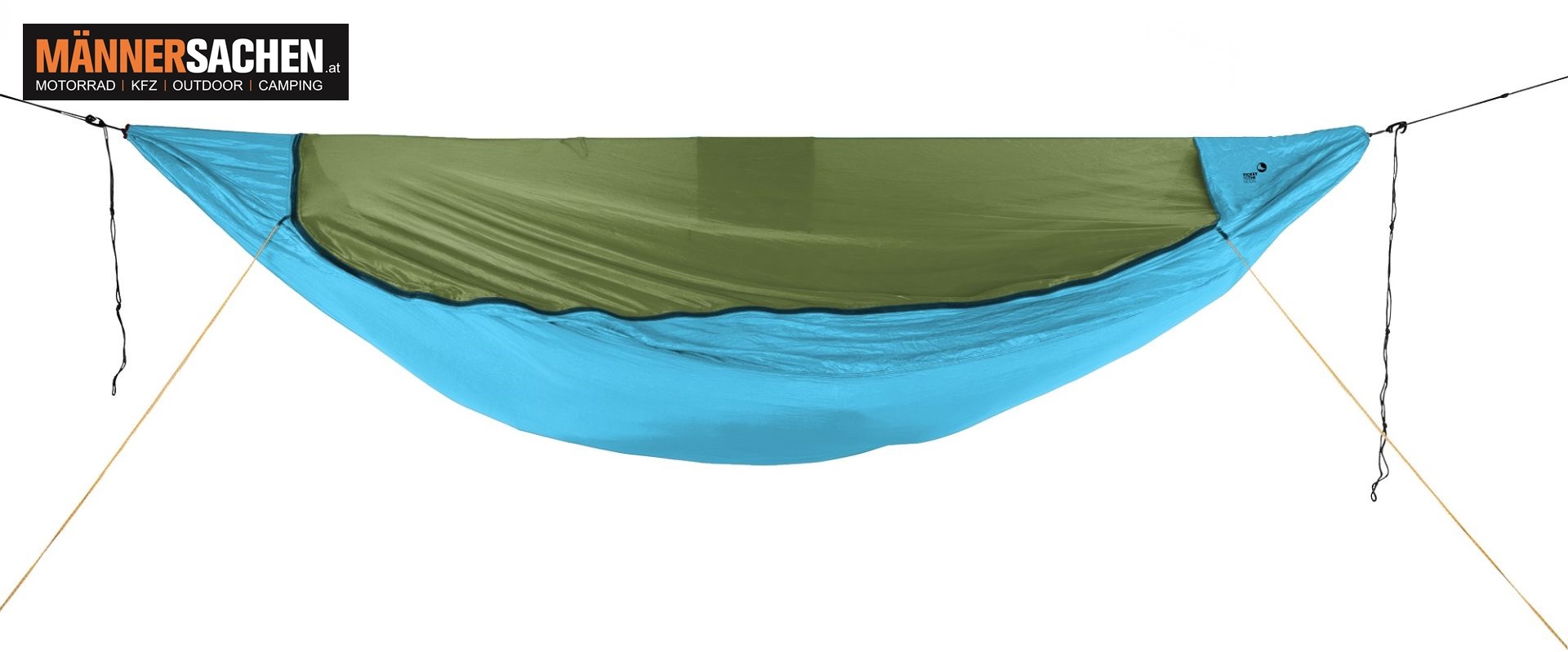 Ticket to the moon TTTM "Original Pro Hängematte" mit Moskitonetz in aqua blau. Bis 150 kg belastbar