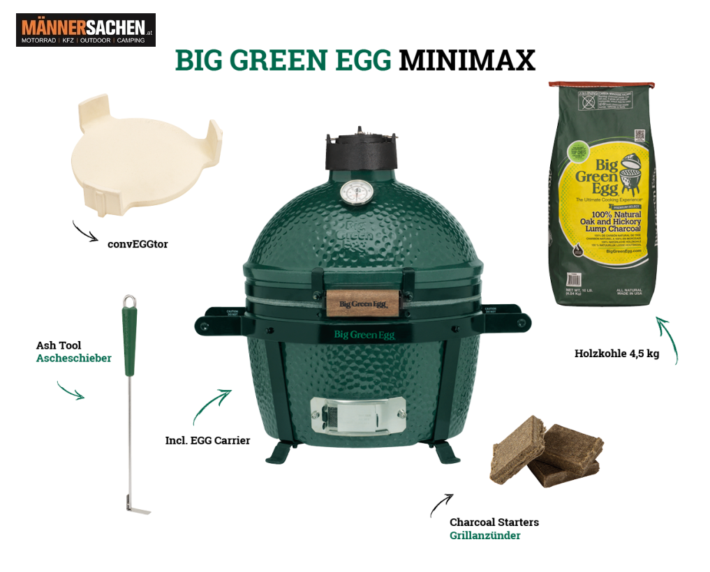 BIG GREEN EGG Grill MINIMAX STARTERSET Keramikgrill mit viel Zubehör
