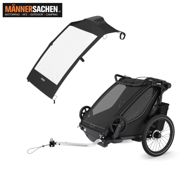 THULE Chariot Sport 2 Zweisitzer mit Thule Chariot Luftreiniger-Abdeckung Geschwisterwagen