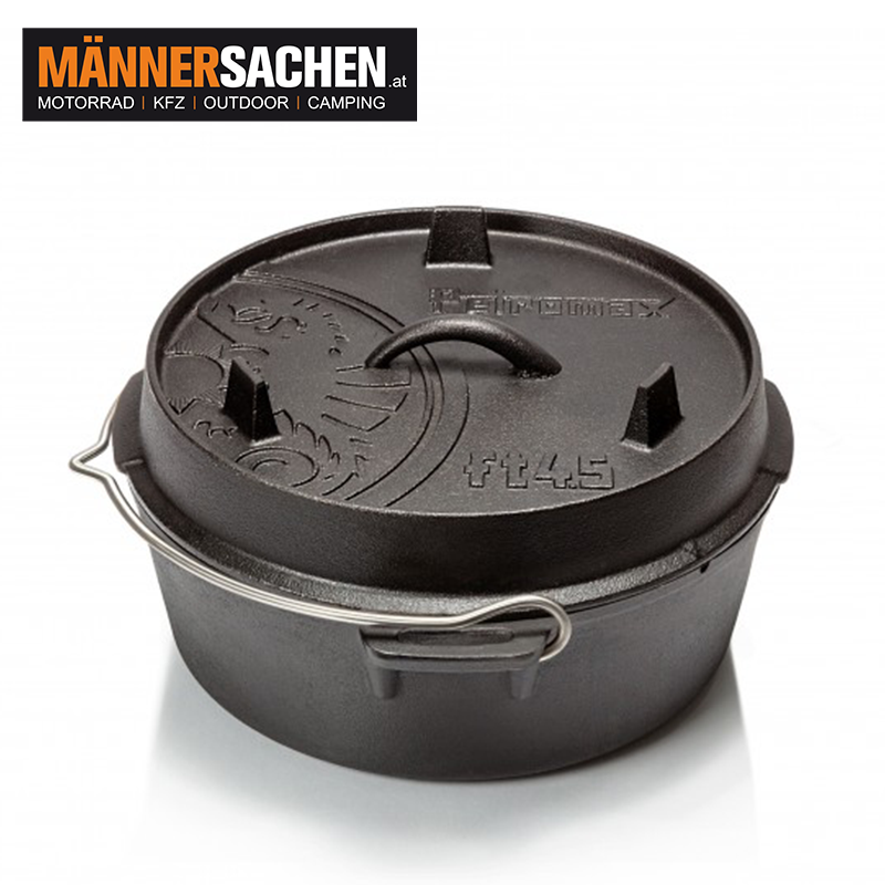 PETROMAX FEUERTOPF FT4.5 DUTCH OVEN Gusseisentopf - Das Original mit Füßen oder planer Boden