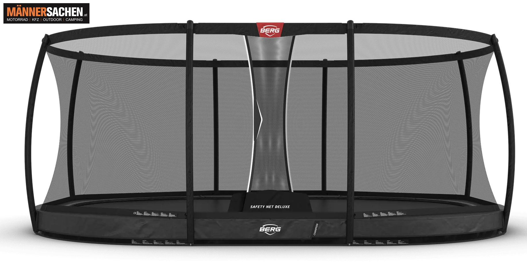 BERG TOYS Trampolin Grand Champion Inground 520 Grau + Sicherheitsnetz Deluxe 30.33.75.33