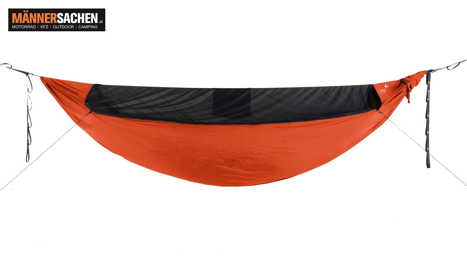 Ticket to the moon TTTM "Lightest Pro Hängematte" mit Moskitonetz in orange. Bis 100 kg