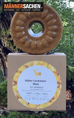 WILDLUTSCHER Leckstein süßer Mais (mit gemahlenen Mais) 1,8 kg lockt, bindet und lenkt Wild