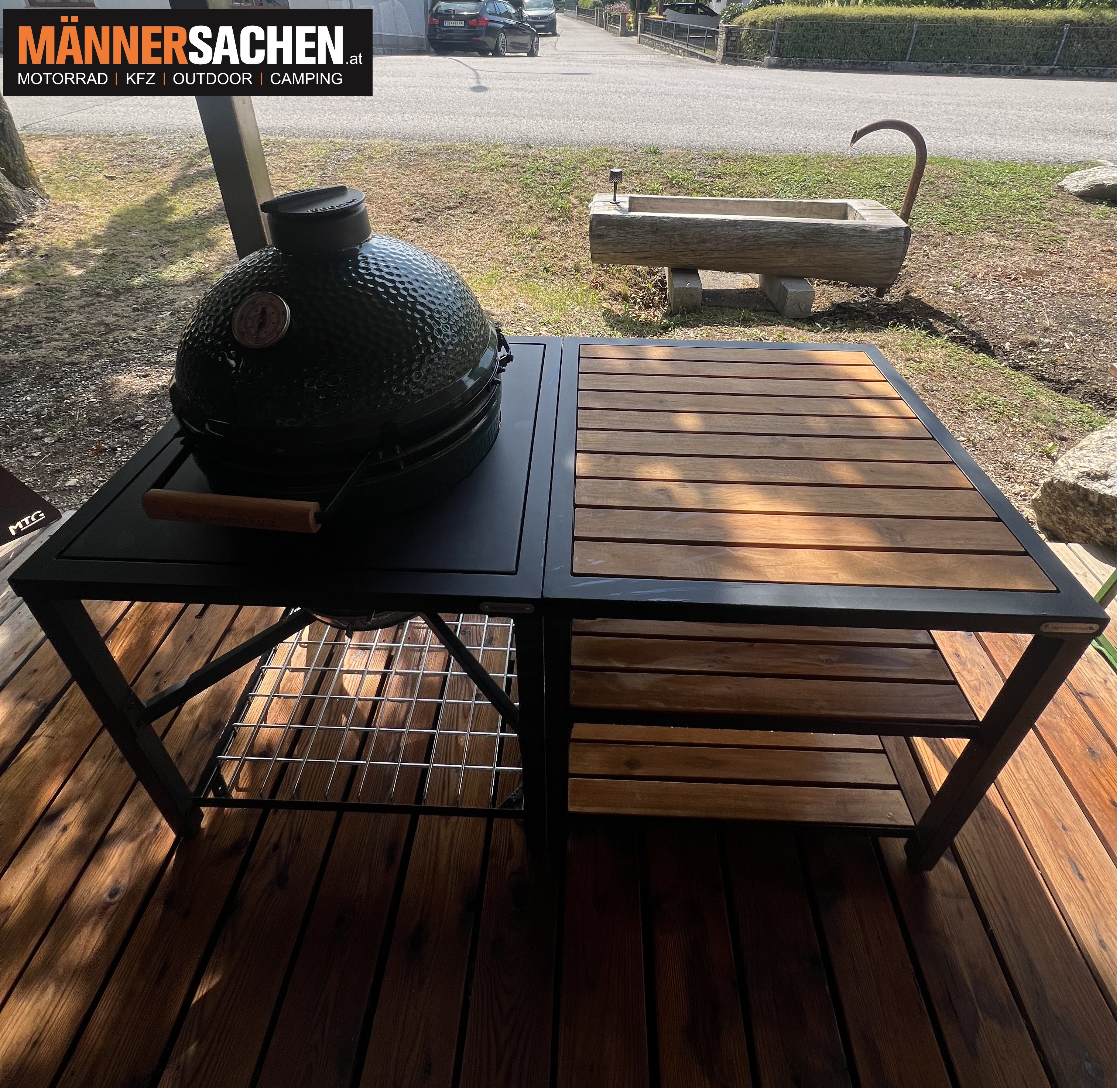 BIG GREEN EGG Kamado Grill LARGE OUTDOORKÜCHE mit Modulare EGG-Arbeitsfläche ! AUSSTELLUNGSSTÜCK !