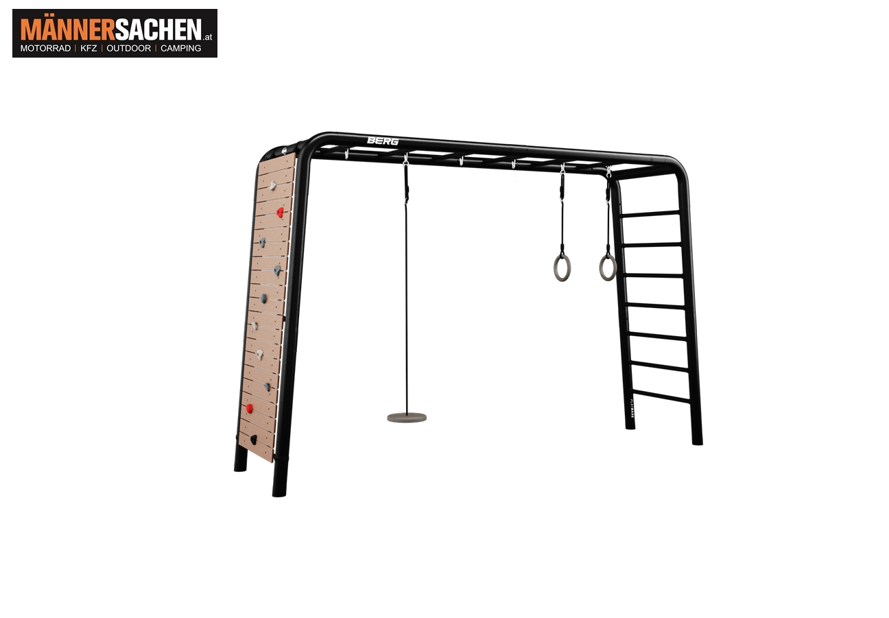 BERG PlayBase Large + Peak set (Kletterwand, Tellerschaukel, Turnringe) 380 x 100 x 245 cm