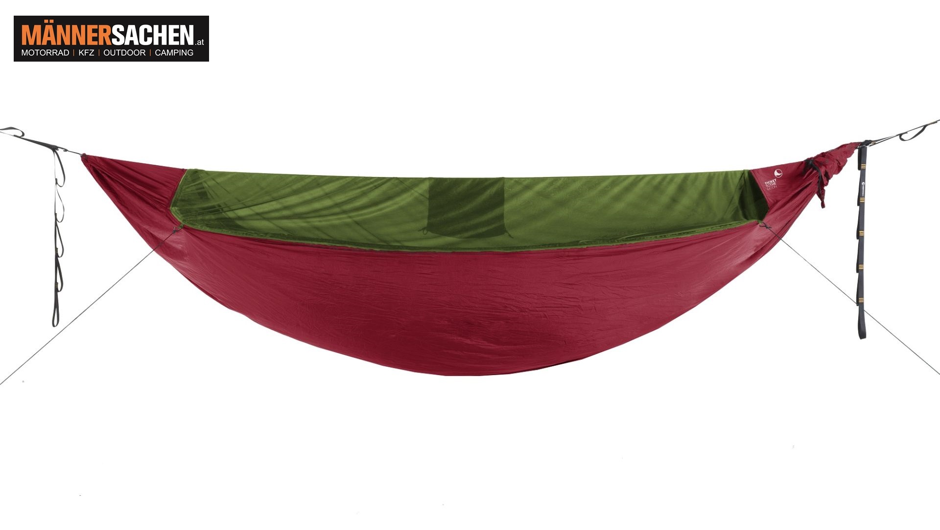 Ticket to the moon TTTM "Original Pro Hängematte" mit Moskitonetz in burgundy rot. Bis 150 kg belast