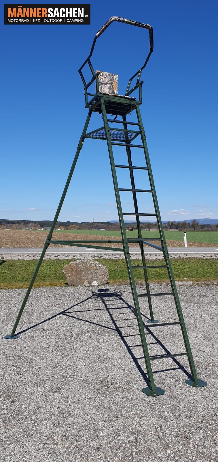 ANSITZLEITER freistehend. Hochsitz Baumleiter.  Wertig und komfortabel. HÖHE : 3,25 Meter