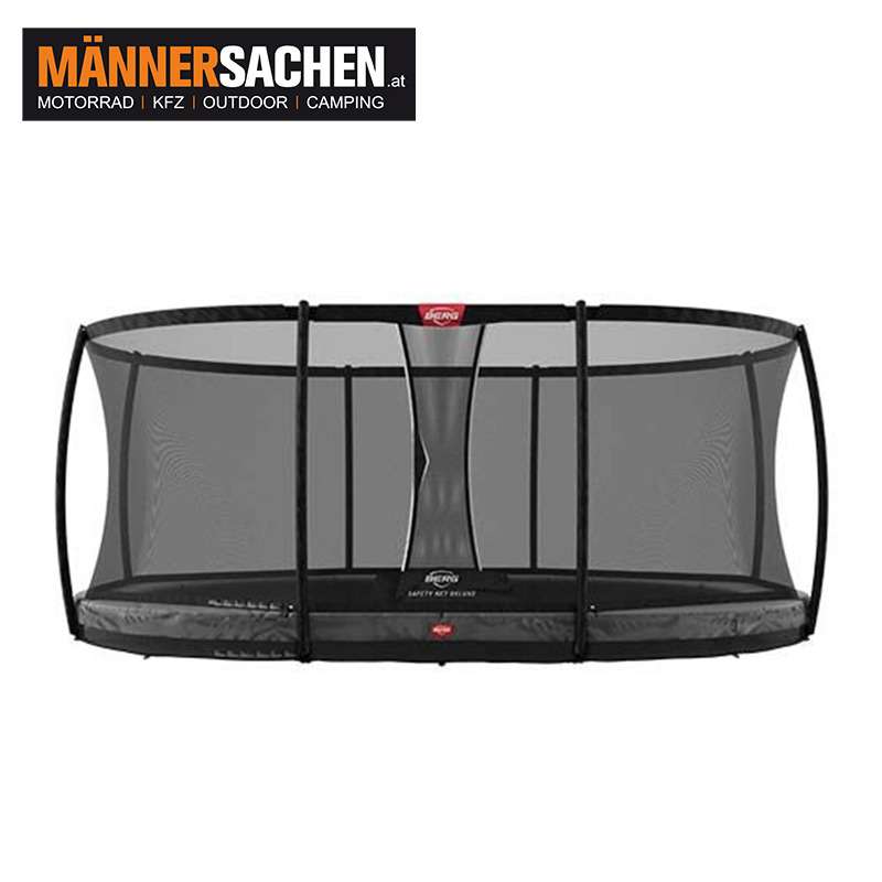 BERG TOYS Trampolin Grand Champion Inground 520 Grau + Sicherheitsnetz Deluxe XL 30.33.95.31