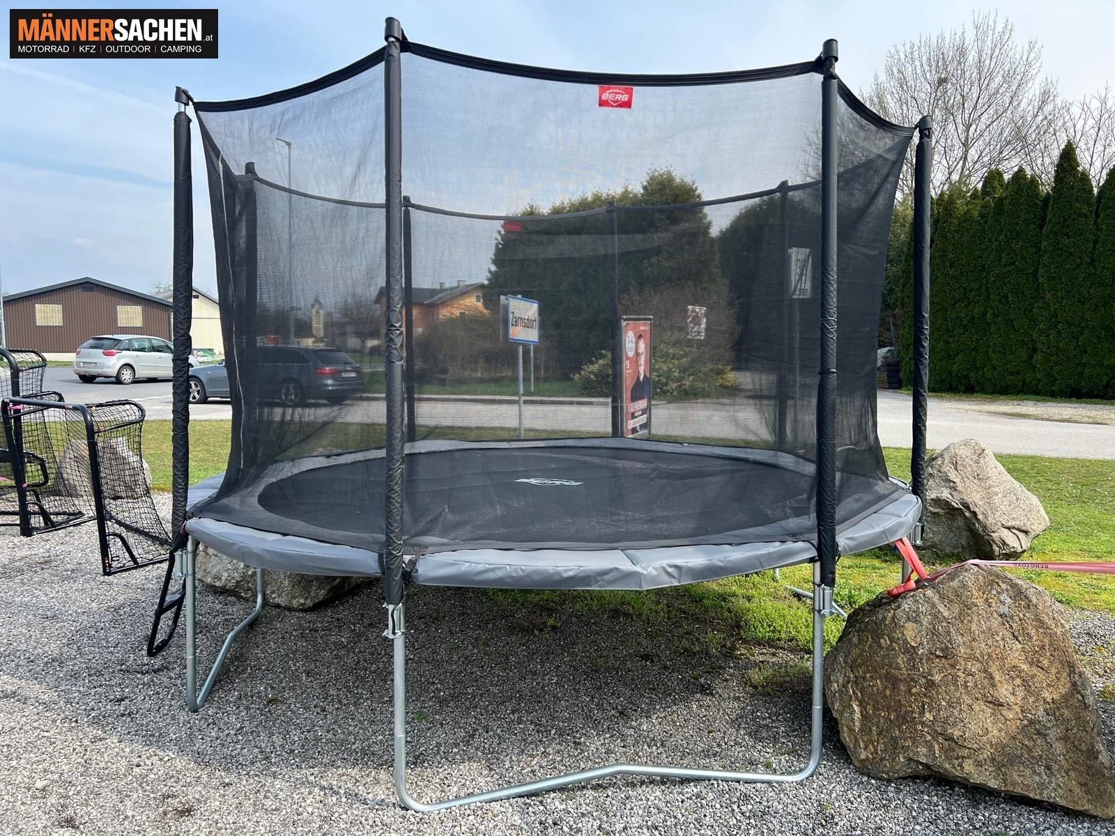 BERG TOYS Trampolin FAVORIT Regular 380 in grau mit Sicherheitsnetz COMFORT AUSSTELLUNGSSTÜCK !!