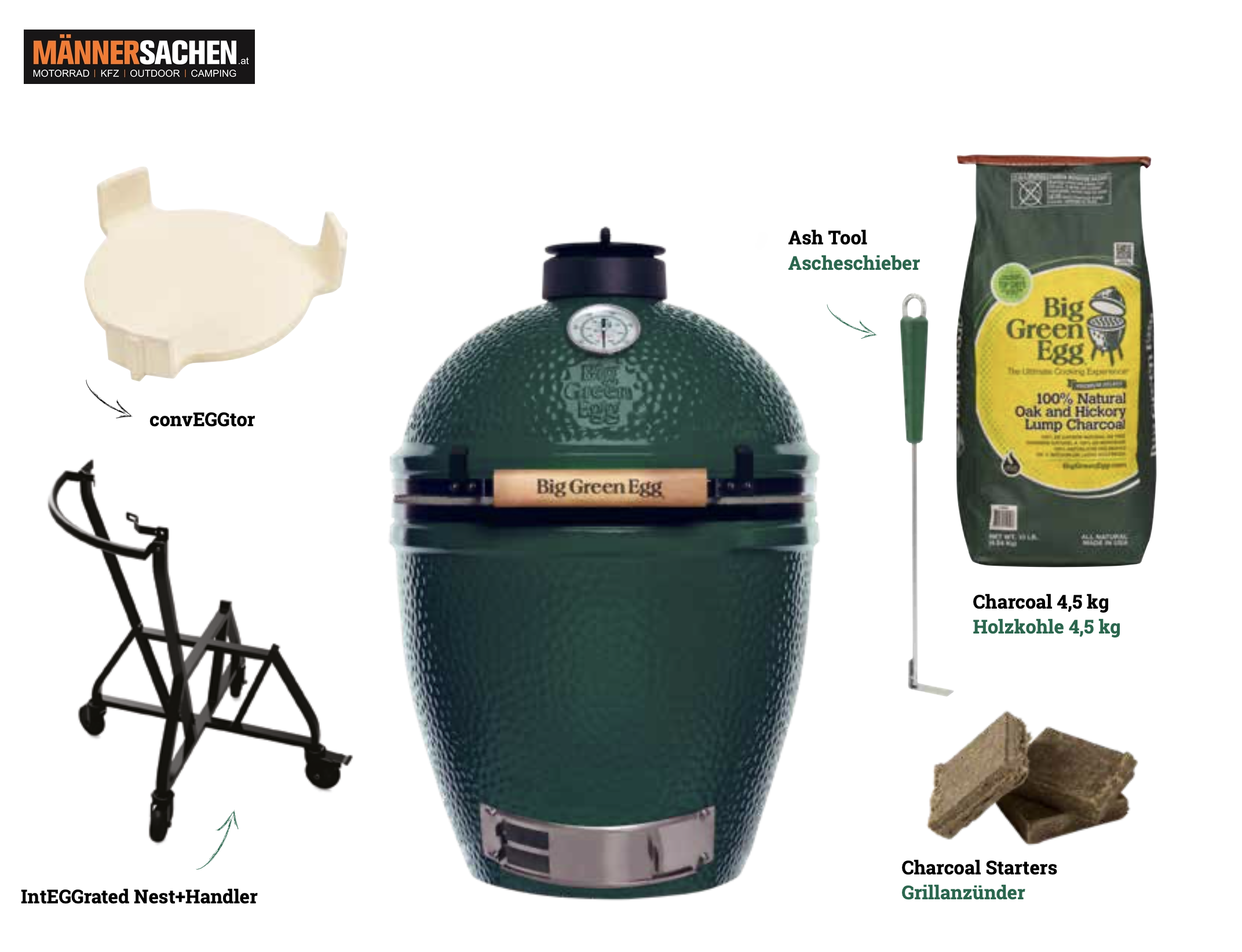 BIG GREEN EGG Grill LARGE STARTERSET