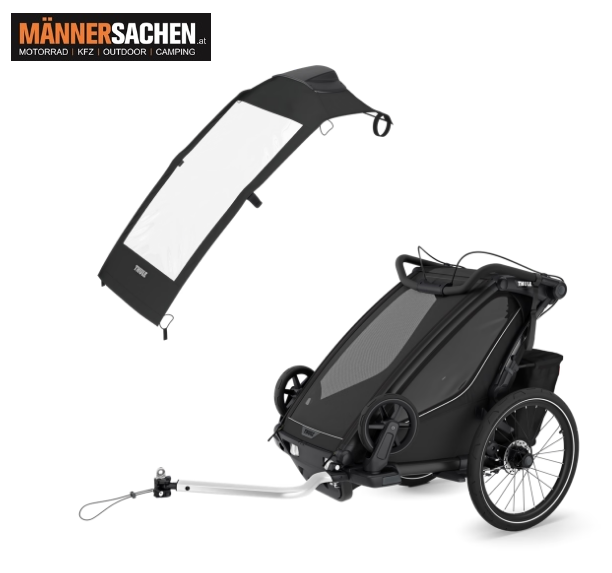 Thule Chariot Sport 2 Zweisitzer mit Thule Chariot Luftreiniger-Abdeckung Einzelkindwagen