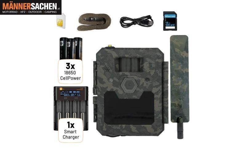 ICU Wildkamera CLOM Cam6 Premium Modell. Inkl 3x 18650 CellPower BLACK (4000 mAh) & Smartcharger Ladegerät. INKL. GRATISLIEFERUNG ! UNSER KAUFTIPP !