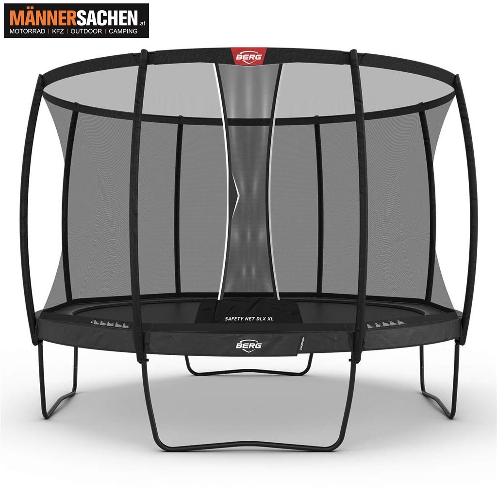 BERG TOYS Trampoline CHAMPION REGULAR 430 Grau + SICHERHEITSNETZ DELUXE XL 35.44.88.02