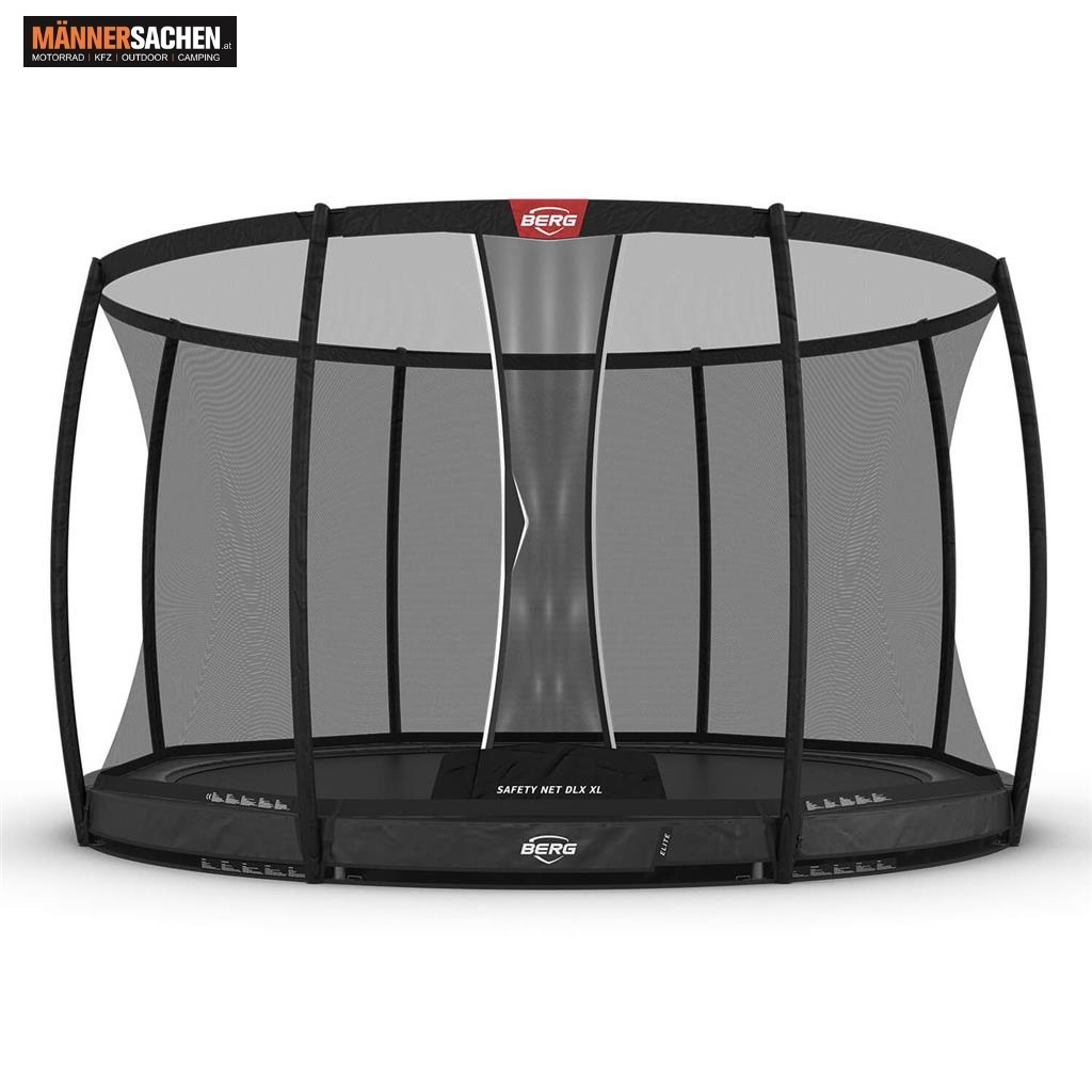 BERG TOYS Trampolin ELITE InGround 430 GRAU + Sicherheitsnetz Deluxe XL 37.94.23.02
