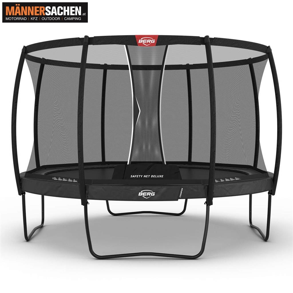 BERG TOYS Trampoline CHAMPION REGULAR 380 GRAU + SICHERHEITSNETZ DELUXE 35.42.93.04