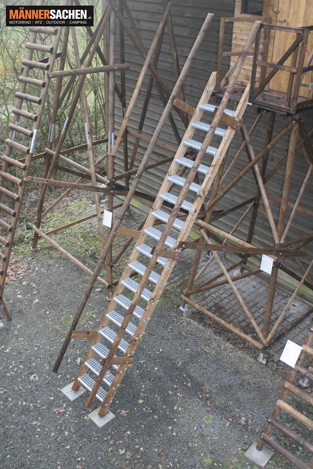 Hochsitz-Treppe mit Gitterrost 235 cm für Unterbau 235 cm, ca. 352 x 80 cm ABHOLUNG & VERSAND