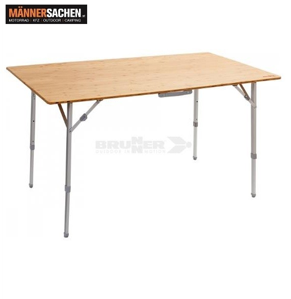 BRUNNER CAMPERKING SMALL Freizeittisch mit Metallgestell und Bambus-Tischplatte klein